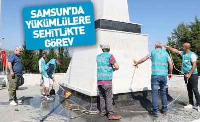 Samsun'da yükümlülere şehitlikte görev  