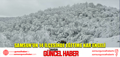 Samsun’un 14 ilçesinde eğitime kar engeli