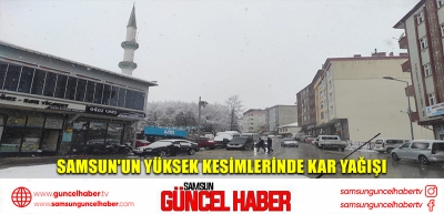 Samsun'un yüksek kesimlerinde kar yağışı