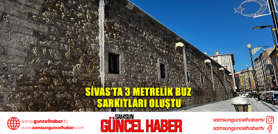 Sivas’ta 3 metrelik buz sarkıtları oluştu