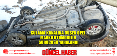 Sulama kanalına düşen Opel marka otomobilin sürücüsü yaralandı