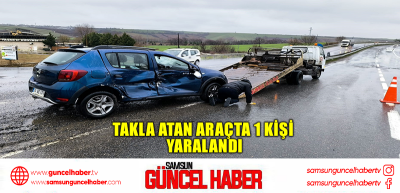  Takla atan araçta 1 kişi yaralandı