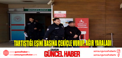 Tartıştığı eşini başına çekiçle vurup, ağır yaraladı