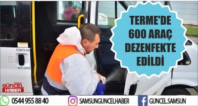 TERME'DE 600 ARAÇ DEZENFEKTE EDİLDİ