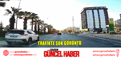 Trafikte şok görüntü